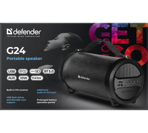 Беспроводная колонка Defender G24 черный