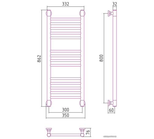Полотенцесушитель Сунержа Богема+ прямая 800х300 30-0220-8030
