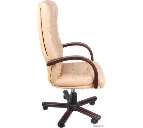 Офисное кресло Деловая обстановка Атлант Экстра орех, желто-бежевый, кожа люкс
