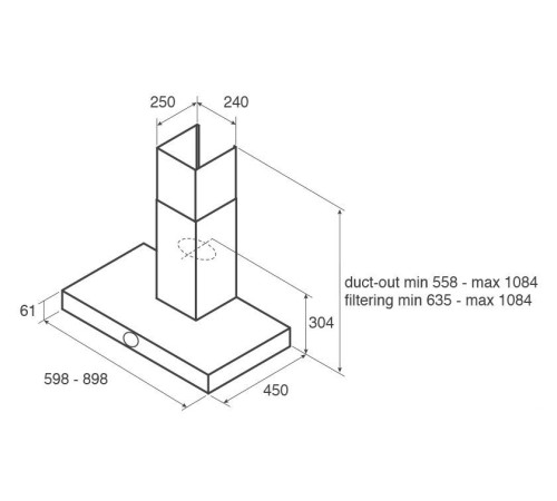 Кухонная вытяжка Jetair Touch BL/A/60 PRF0099977A