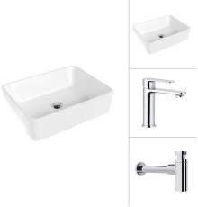 Умывальник Lauter 21675 + Moon 21СK691C с сифоном 21635CH хром