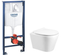 Унитаз подвесной Grado GD-W201T + GROHE Rapid SL 39504000 с кнопкой смыва