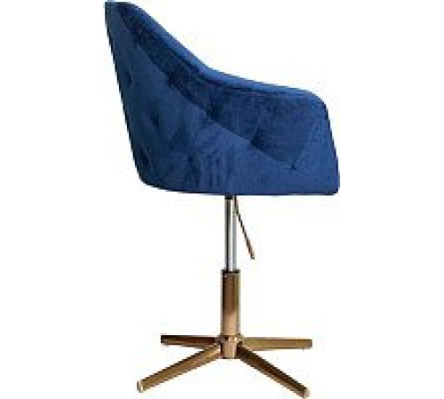 Стул с подлокотниками AksHome Dubai синий велюр/золото
