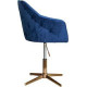 Стул с подлокотниками AksHome Dubai синий велюр/золото