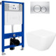 Унитаз подвесной Lauter Nuremberg 21811 + 21901001 белый, с кнопкой смыва 219703E сатин