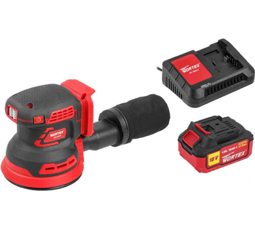 Эксцентриковая шлифмашина Wortex COS 1218 E ALL1 1334403 с 1-м АКБ