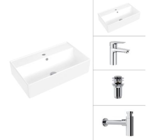 Умывальник Lauter 21855 + Awe 21CK128C + сифон 21635CH + донный клапан 21190CH хром