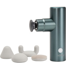 Перкуссионный массажер Miru BM-18 4 насадки, серебристый