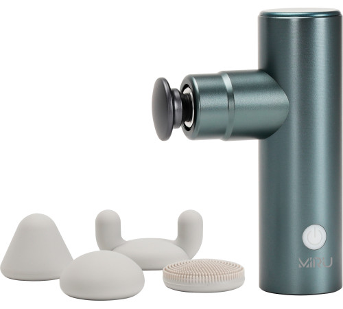 Перкуссионный массажер Miru BM-18 4 насадки, серебристый