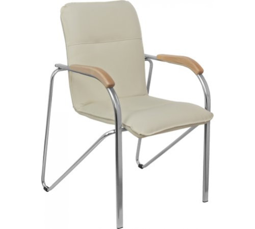 Офисный стул AksHome Samba Pegasso крем/подлокотники дерево светлое