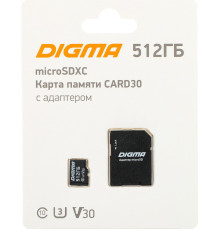 Карта памяти Digma MicroSDXC Class 10 Card30 DGFCA512A03