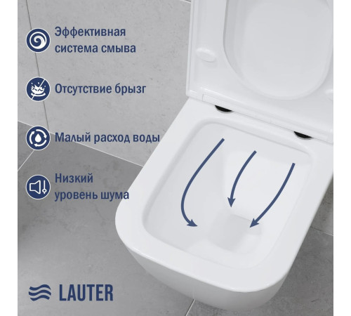 Унитаз подвесной Lauter Nuremberg 21811 + Breez 21GN7072BM