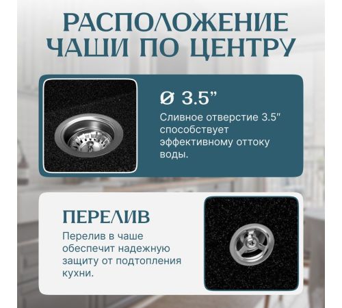 Кухонная мойка Saniteco Terra черный