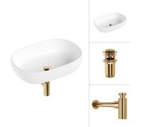 Умывальник Lauter 21836 + клапан 21190G + сифон 21635G золото