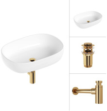 Умывальник Lauter 21836 + клапан 21190G + сифон 21635G золото