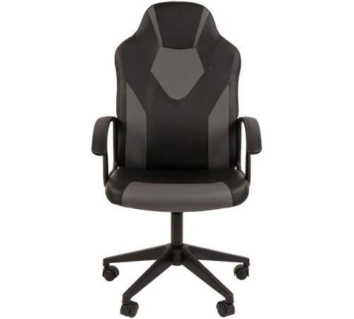 Игровое геймерское кресло CHAIRMAN Стандарт СТ-17 Гейм экопремиум, черный/серый
