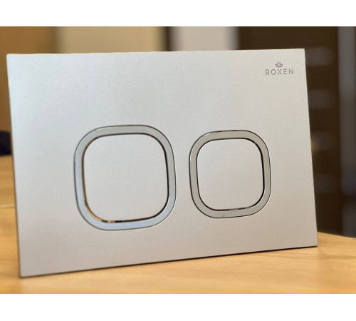 Унитаз подвесной Roxen Royal Matt в комплекте с инсталляцией StounFix Dual Fresh 6 в 1 968275 кнопка: хром - матовый