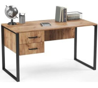 Стол Soma Slava 135x66 дуб крафт золотой/черный