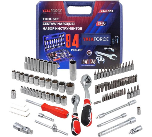 Набор трещотка с головками и битами Yataforce YF-4941-5DS 94 предмета