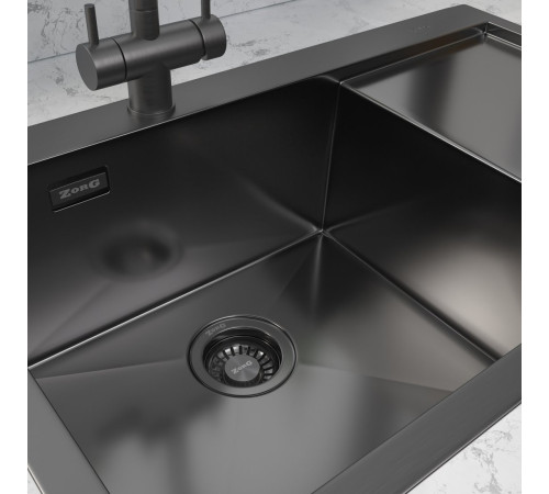 Кухонная мойка ZorG ZRN 5080 Premium L PVD Gunblack