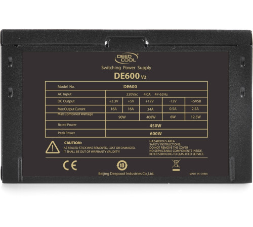 Блок питания DeepCool DE600 v2 DP-DE600US-PH