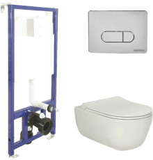 Унитаз подвесной Berges Wasserhaus Ego XL Rimless + Toma Slim SO + Novum525 + D3 043201