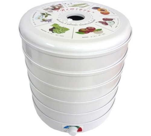 Сушилка для овощей и фруктов Спектр-Прибор Ветерок ЭСОФ2-0.5/220 5 поддонов, белый