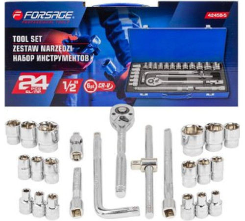 Набор трещотка с головками FORSAGE 4245B-5 24 предмета