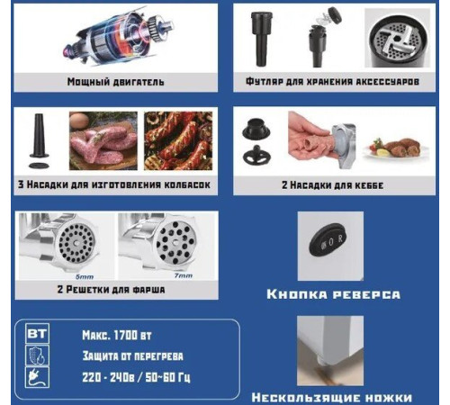 Мясорубка Renova MG170-R1WC
