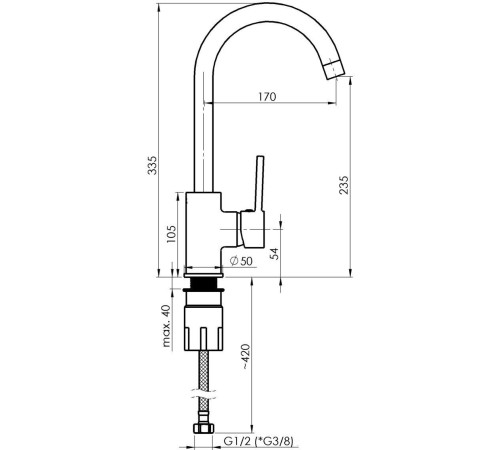 Смеситель Rubineta Axe-33 бронзовый