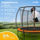 Батут GoUP Luxury-D312 с сеткой и лестницей, оранжевый