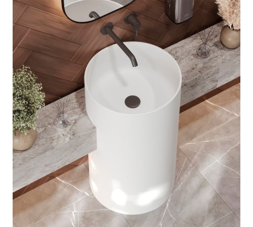 Умывальник Belux Осло-2 450x850 18, белый матовый/Solid Surface