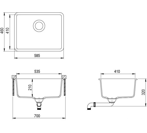 Кухонная мойка Aquasanita Arca SQA102W alumetallic 202