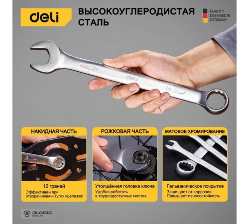 Набор ключей Deli DL130012A 12 предметов