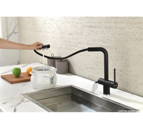 Смеситель Paulmark Serpentine Se213222-418 черный/черный металлик