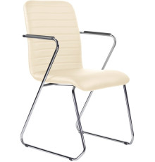 Офисный стул Brabix Visit CF-101 хром/экокожа бежевый