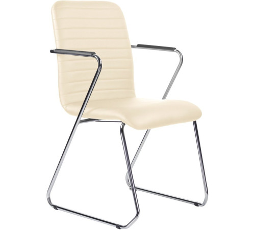 Офисный стул Brabix Visit CF-101 хром/экокожа бежевый