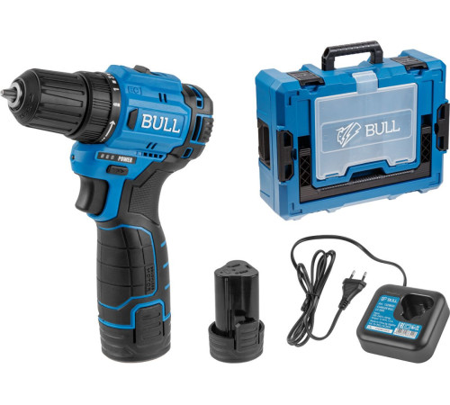 Дрель-шуруповерт Bull SR 1203 1329879 с 2-мя АКБ, кейс