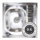 Кухонная мойка AKS Накладная 60x60 левая полированная