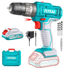 Дрель-шуруповерт Total TIDLI1228 с 1-м АКБ, кейс, оснастка