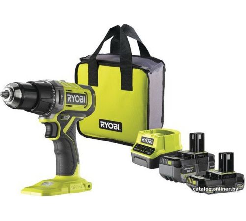 Ударная дрель-шуруповерт Ryobi RPD18-2C52S 5133005526 с 2-мя АКБ 2 Ач+5 Ач, сумка