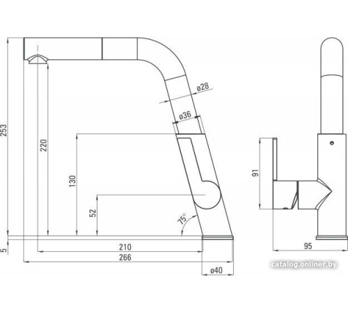 Смеситель Deante Silia Steel BQS F73M