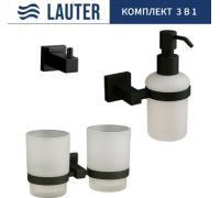 Набор аксессуаров для ванной Lauter 21SH6082 + 21SH6172 + 21SH6092 Matt Black, 3 предмет