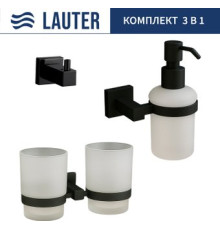 Набор аксессуаров для ванной Lauter 21SH6082 + 21SH6172 + 21SH6092 Matt Black, 3 предмет
