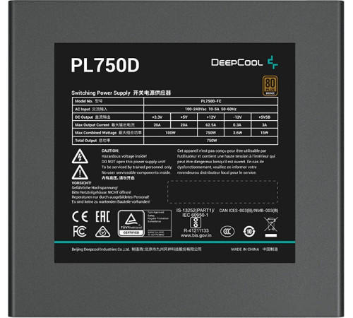 Блок питания DeepCool PL750D