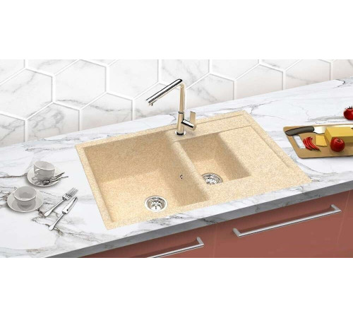 Кухонная мойка Berge BR-7612 светлый дуб