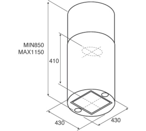 Кухонная вытяжка Jetair Pipe Island WH/A/43 PRF0099305