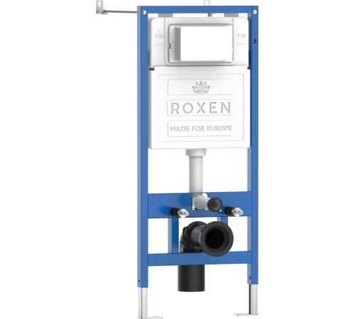 Унитаз подвесной Roxen Egg в комплекте с инсталляцией StounFix Dual Fresh 6 в 1 964237 кнопка: оружейная сталь