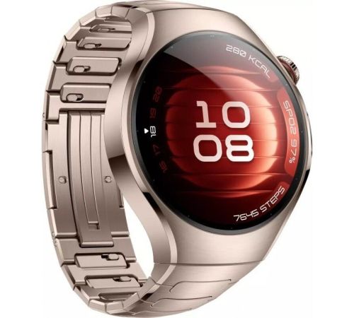 Умные часы Huawei Watch 5 42 мм золотистый, с золотистым титановым ремешком, международная версия