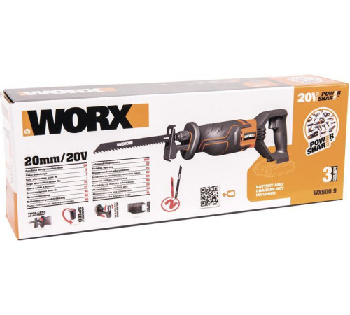 Сабельная пила Worx WX500.9 без АКБ
